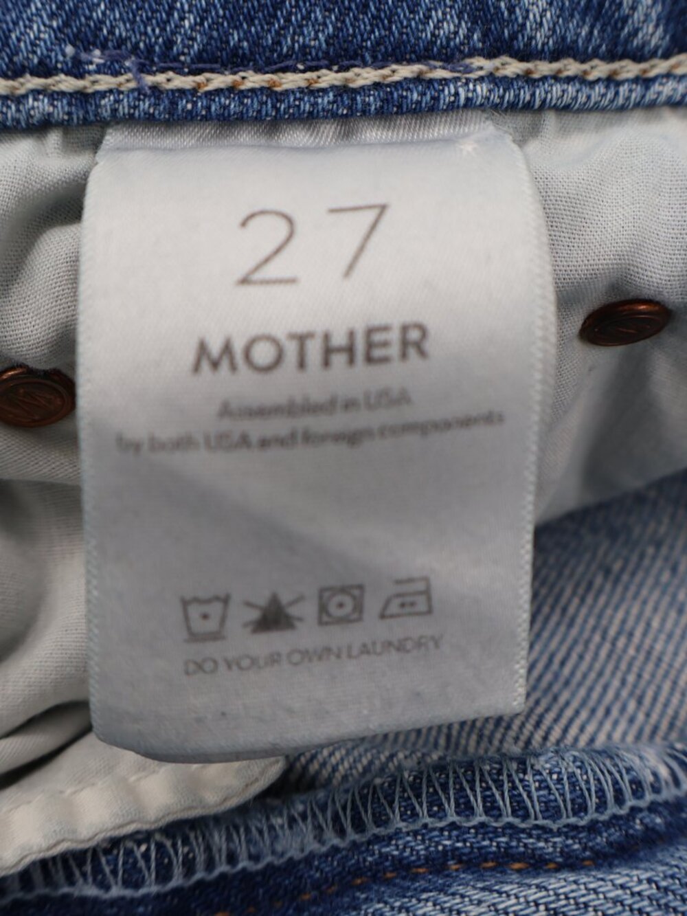 Mother The Insider Crop Step Fray Jeans Womens 27 Blue Distressed Holy Melanchol - Picture 7 of 11